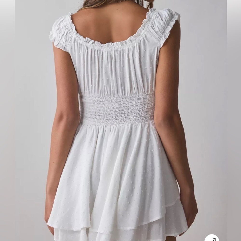 Urban Outfitters Rosie Smocked Tiered Ruffle Romper - Picture 3 of 7
